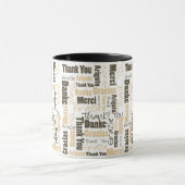 砂漠の色の多言語感謝Word Cloud Mug マグカップ (中央)