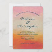 砂漠の色の抽象芸術結婚風景 招待状 (正面)