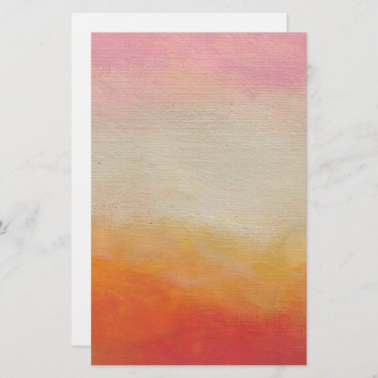 砂漠の色の抽象芸術絵画風景 便箋 (正面/裏面)