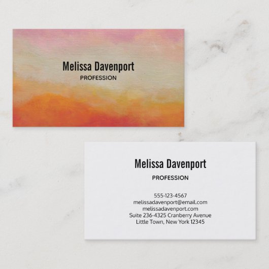砂漠の色の抽象芸術絵画風景 名刺 (正面/裏面)
