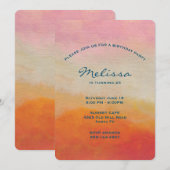 砂漠の色彩抽象風景誕生日 招待状 (正面/裏面)