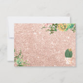 砂漠の花のベビーの挿入物のための素朴なサボテンの本 招待状 (裏面)