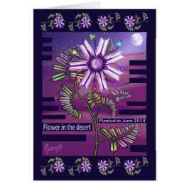 砂漠の花の誕生日カード