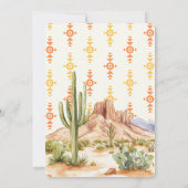 砂漠の花ウェスタンウェディング日付カードを保存 (裏面)