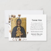 砂漠の花テオトコスのアイコン正教会の葬儀 サンキューカード (正面)