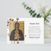砂漠の花テオトコスのアイコン正教会の葬儀 サンキューカード (スタンド正面)