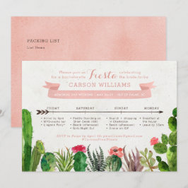 砂漠の花嫁さまと週末の予定表の招待状 招待状