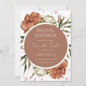 砂漠の花模様とBoho Bridalシャワーの招待 招待状 (正面)