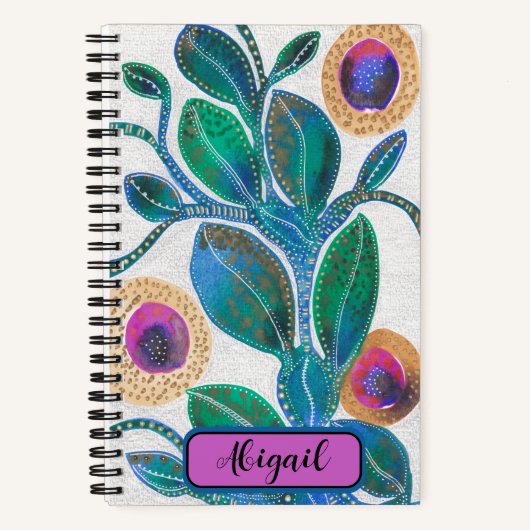 砂漠の花、あなたの名前で、水の色のアートワーク ノートブック (正面)