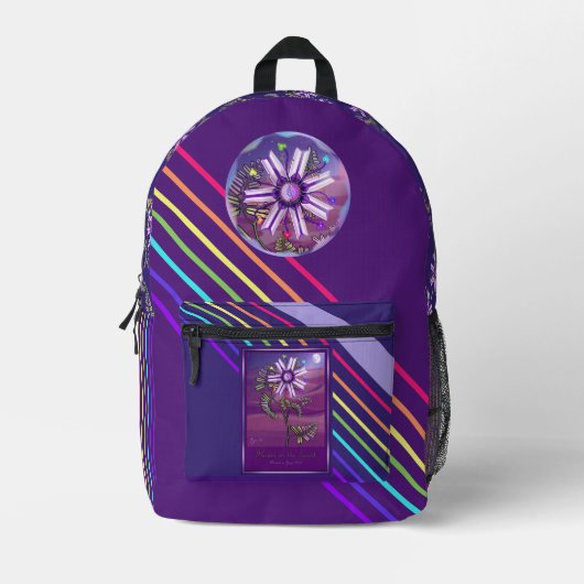 砂漠の花 プリントバックパック (正面)