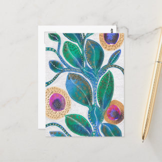 砂漠の花、水彩とペン、オリジナル芸術 ポストカード