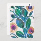 砂漠の花、水彩とペン、オリジナル芸術 ポストカード (正面/裏面)