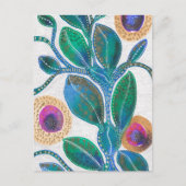 砂漠の花、水彩とペン、オリジナル芸術 ポストカード (正面)