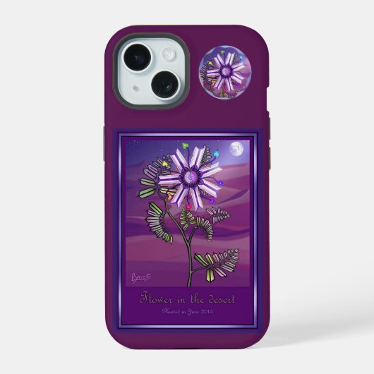 砂漠の花 iPhone 15ケース (裏面)