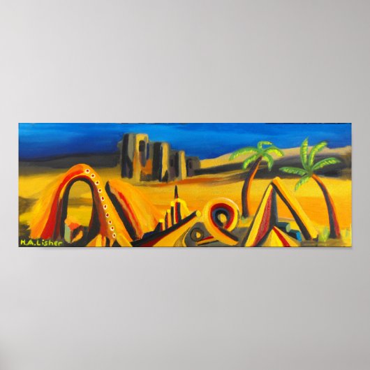 砂漠の芸術の中での夜 ポスター (正面)