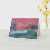 砂漠の薄暗がりの挨拶状 カード (黄色い花)