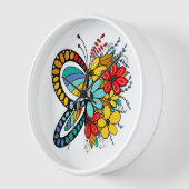 砂漠の蝶の花時計 壁時計 (傾斜)