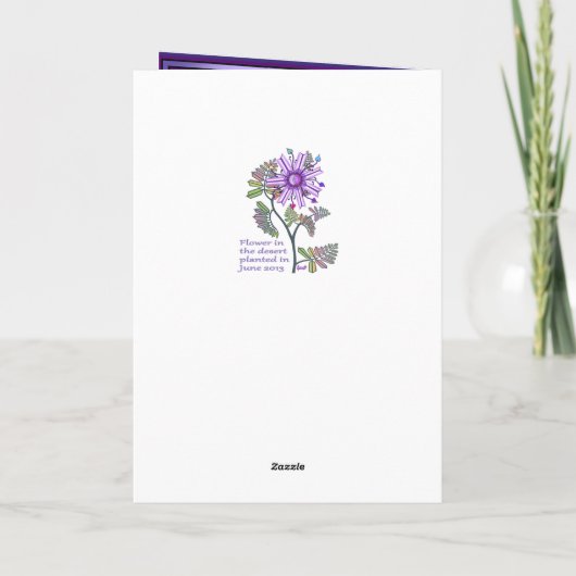 砂漠の誕生日カードの花 カード (裏面)