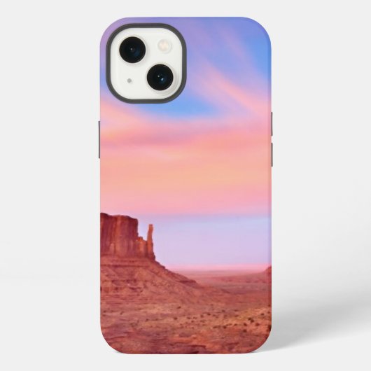 砂漠の谷を強い風で覆う iPhoneケース (裏面)