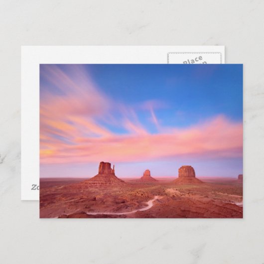 砂漠の谷上の強風 ポストカード (正面/裏面)