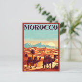 砂漠の贈り物のラクダとモロッコ旅行はがき ポストカード (スタンド正面)