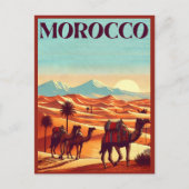 砂漠の贈り物のラクダとモロッコ旅行はがき ポストカード (正面)
