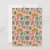 砂漠の赤面ピンクのフローラベビーシャワー サンキューカード (裏面)