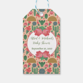 砂漠の赤面ピンクのフローラ赤ちゃんシャワー装飾 ギフトタグ