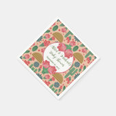 砂漠の赤面ピンクのフローラ赤ちゃんシャワー装飾 スタンダードカクテルナプキン (角)