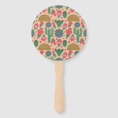 砂漠の赤面ピンクのフローラ赤ちゃんシャワー装飾 ハンドファン (裏面)