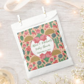 砂漠の赤面ピンクのフローラ赤ちゃんシャワー装飾 フェイバーバッグ (クリップ留めされた状態)