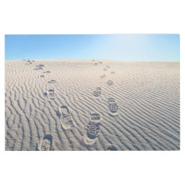 砂漠の足跡 メタルプリント
