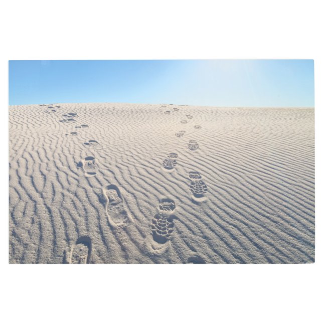 砂漠の足跡 メタルプリント (正面)