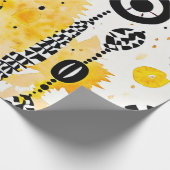 砂漠の輝き：黄色の部族のデザイン ラッピングペーパー (角)