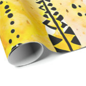 砂漠の輝き：黄色の部族のデザイン ラッピングペーパー (ロールコーナー)