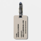 砂漠の迷彩兵士と軍隊犬 ラゲッジタグ (裏面縦)