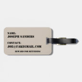 砂漠の迷彩兵士と軍隊犬 ラゲッジタグ (裏面横)