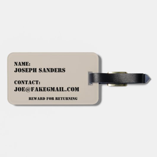 砂漠の迷彩兵士と軍隊犬 ラゲッジタグ (裏面横)