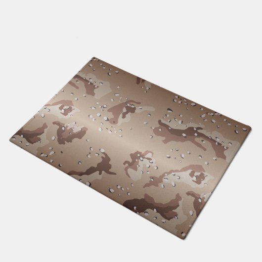 砂漠の迷彩柄のカムフラージュパターン ドアマット (アングル)