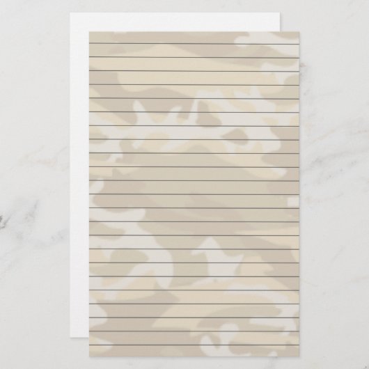 砂漠の迷彩柄の並べられた紙 便箋 (正面/裏面)