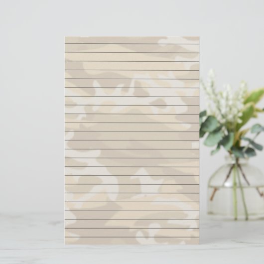 砂漠の迷彩柄の並べられた紙 便箋 (スタンド正面)