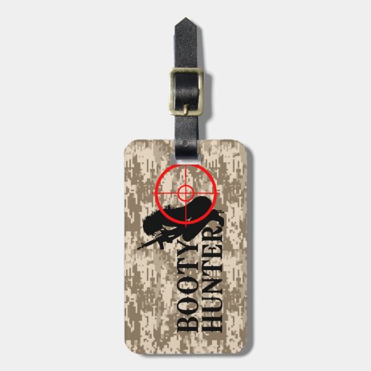 砂漠の迷彩柄の利得のハンター ラゲッジタグ (正面縦)