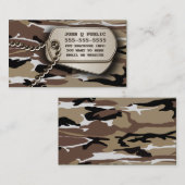 砂漠の迷彩柄ドッグタグ 名刺 (正面/裏面)