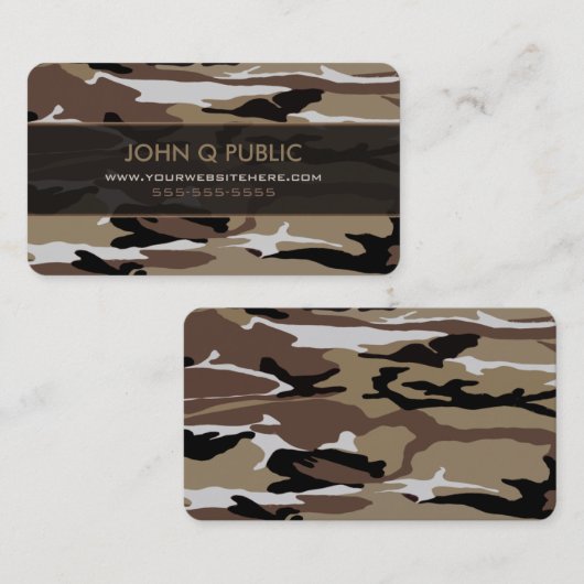 砂漠の迷彩柄パターン 名刺 (正面/裏面)