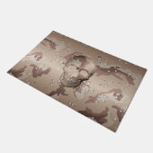 砂漠の迷彩柄3Dのスカルのカムフラージュパターン ドアマット (アングル)