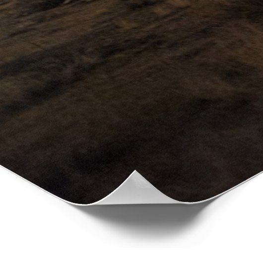 砂漠の道とジョシュアの木々を夜に ポスター (角)