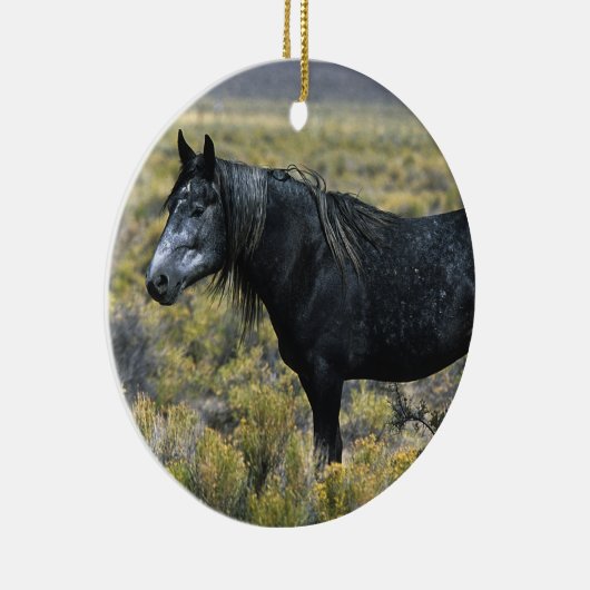 砂漠の野生のムスタングの馬 セラミックオーナメント (右)