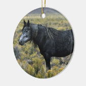 砂漠の野生のムスタングの馬 セラミックオーナメント (左)