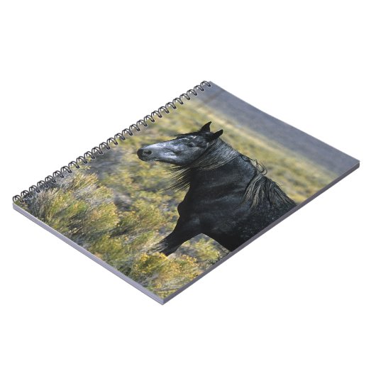 砂漠の野生のムスタングの馬 ノートブック (左側)