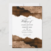 砂漠の金ゴールド瑪瑙の水の結婚色の 招待状 (正面)